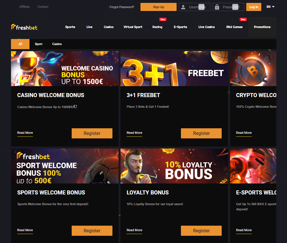 FreshBet Online Casino Bonus