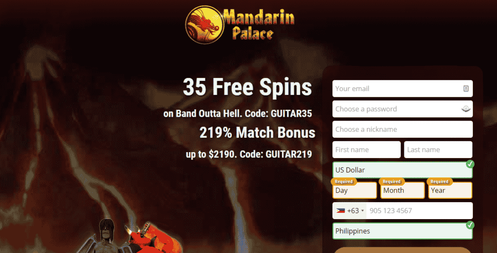 Mandarin Palace Casino Screenshot