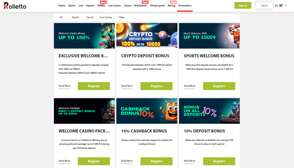 Rolletto Online Casino Bonus