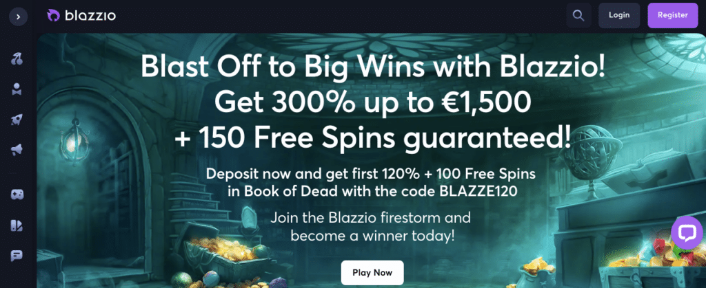 blazzio online casino bonus screenshot