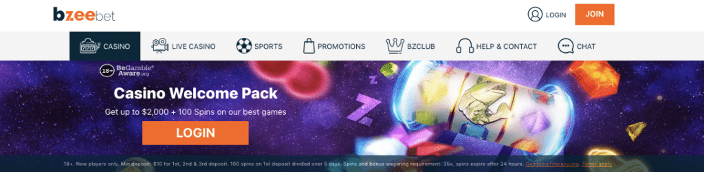 bzeebet online casino screenshot