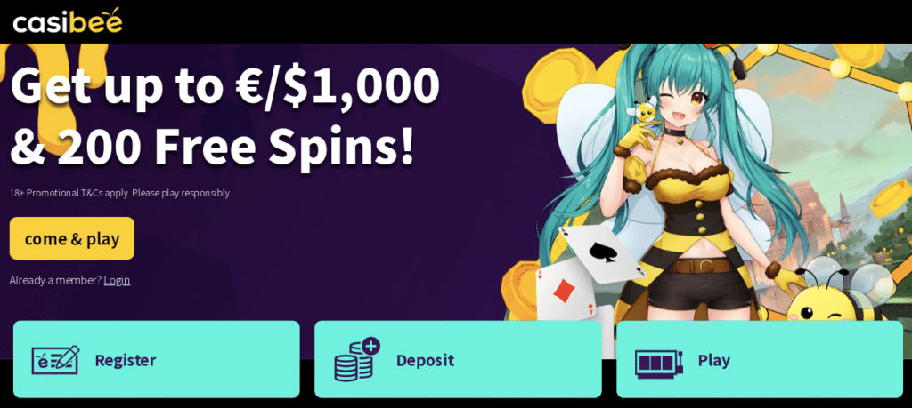casibee online casino lobby screenshot