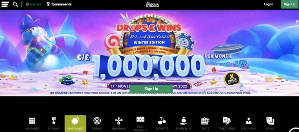 dbosses online casino lobby screenshot