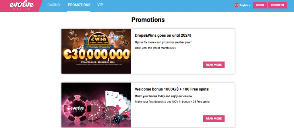 Evolve Online Casino Bonus