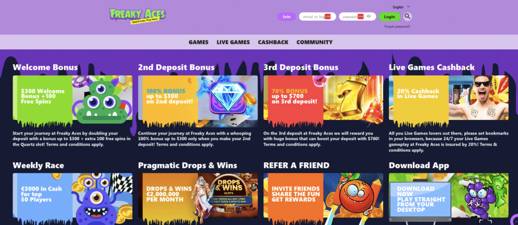 freaky aces online casino bonus