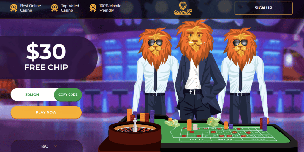 golden lion casino lobby screenshot