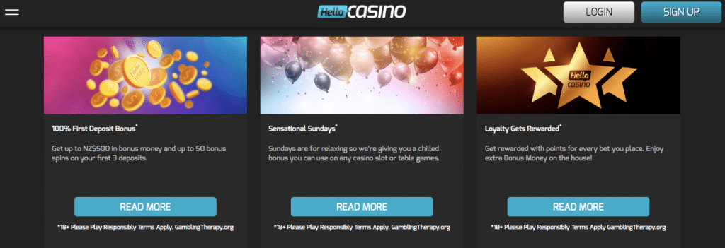 hello casino online bonus screenshot