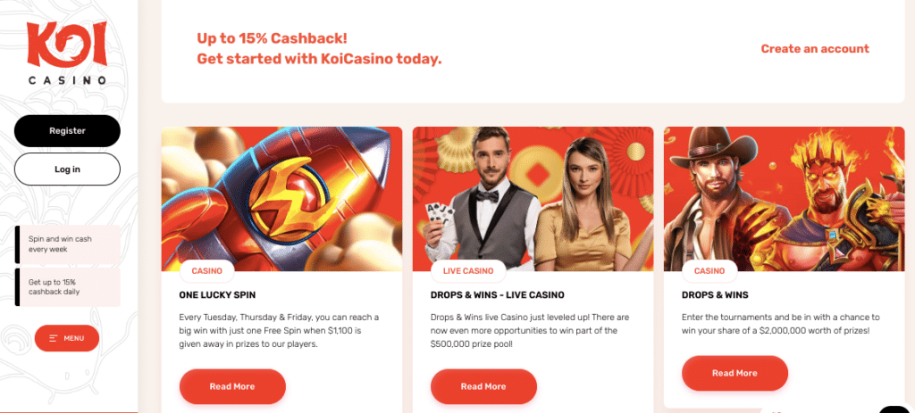 koi online casino bonus