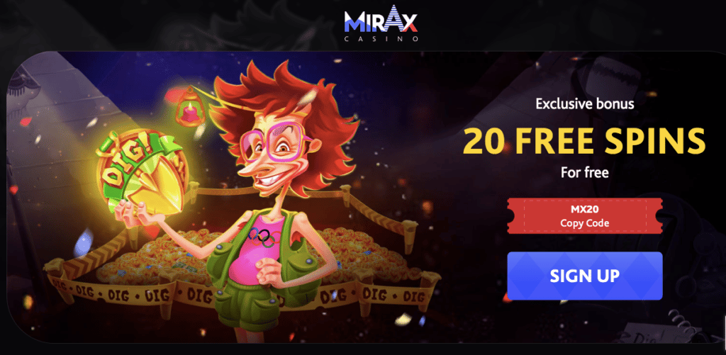 mirax casino lobby screenshot