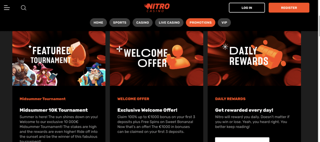 nitro online casino bonus