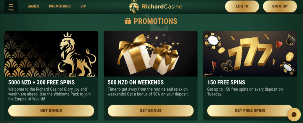 richard casino online bonus screenshot