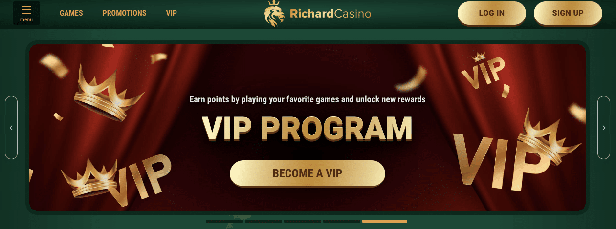 richard casino online casino bonus screenshot