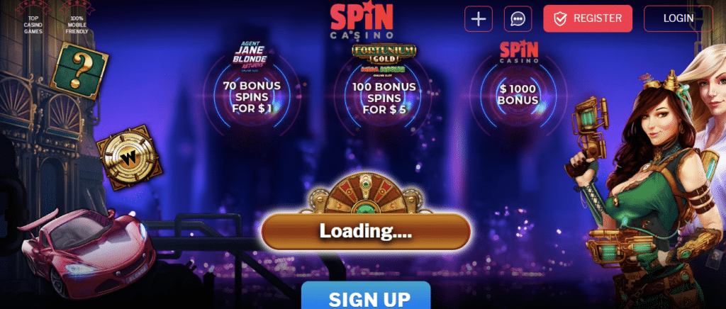 spin casino lobby screenshot NZ