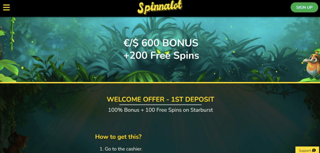 spinnalot casino lobby screenshot