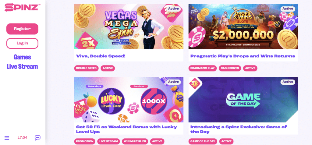 spinz online casino bonus