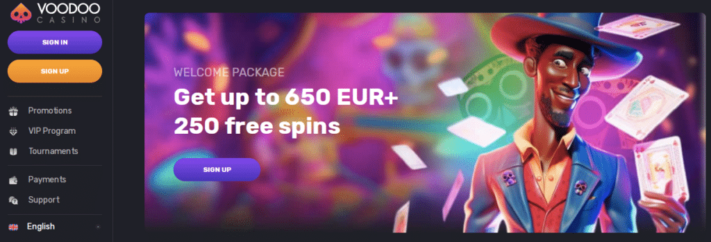 voodoo online casino screenshot