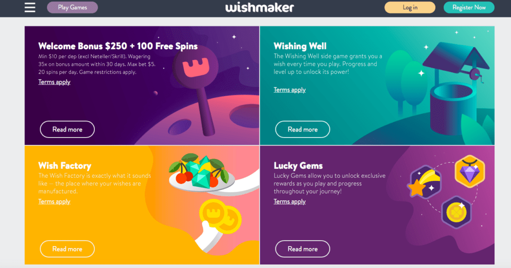 wishmaker online casino bonus