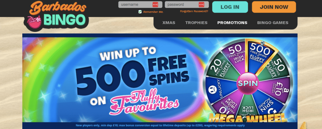 barbados bingo casino promotion screenshot