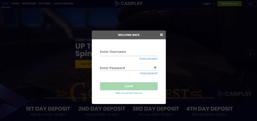 Casiplay Online Casino Login