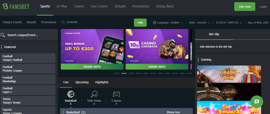 FansBet Casino Bonus