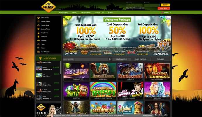 Gday Casino Screenshot