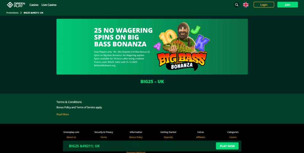 Greenplay Casino Bonus UK