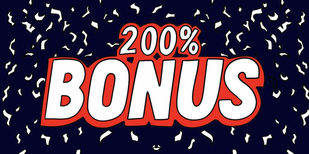 Illustration of a 200% Casino Bonus