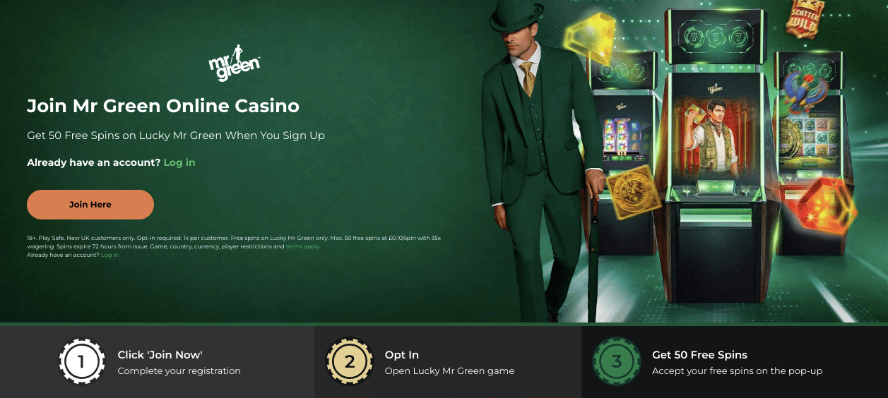 Mr Green Online Casino Lobby Screenshot