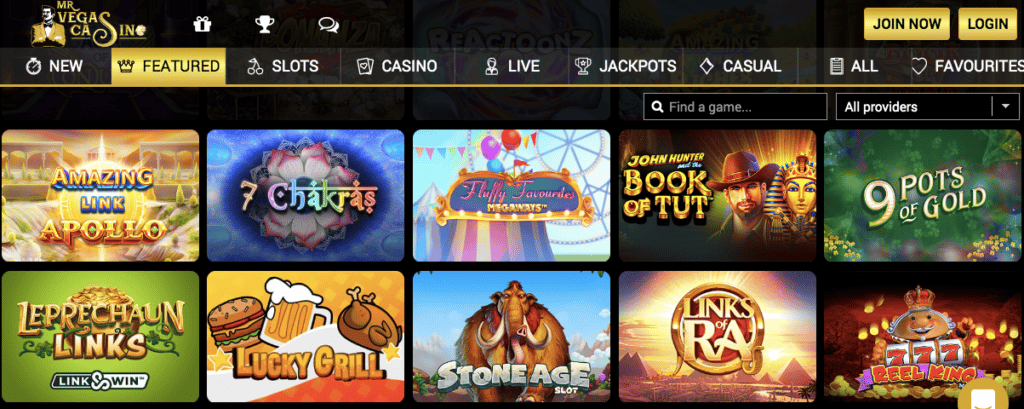 mr vegas casino games screenshot