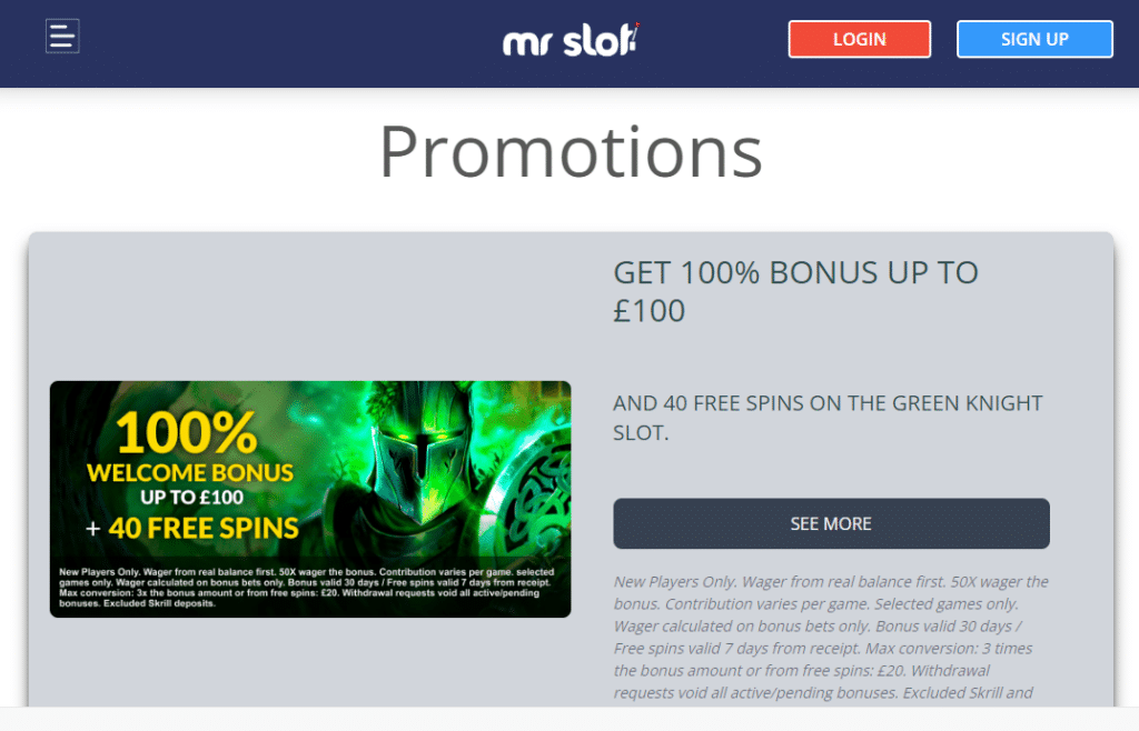 MrSlot Online Casino Bonus