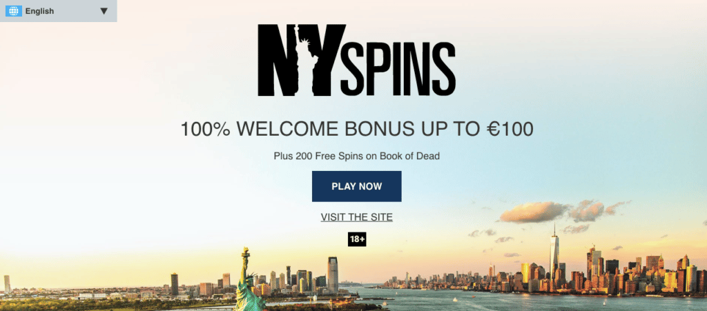 NY Spins Welcome Page Screenshot