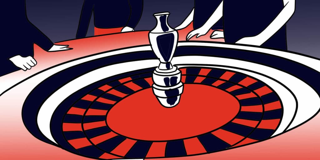 Illustration of a roulette wheel