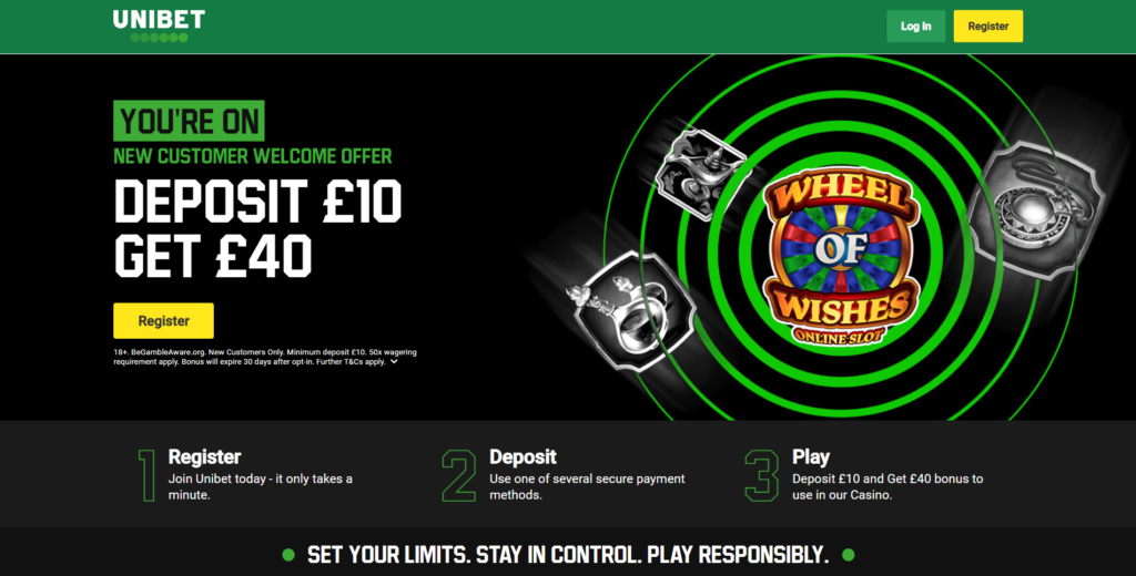Unibet Online Casino Screenshot