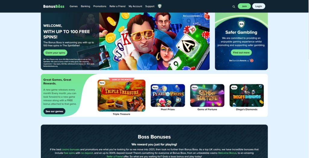 Bonus Boss Casino Screenshot