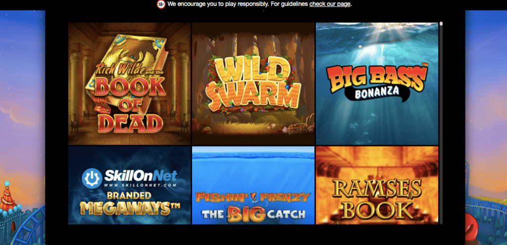 lucky louis online casino games screenshot