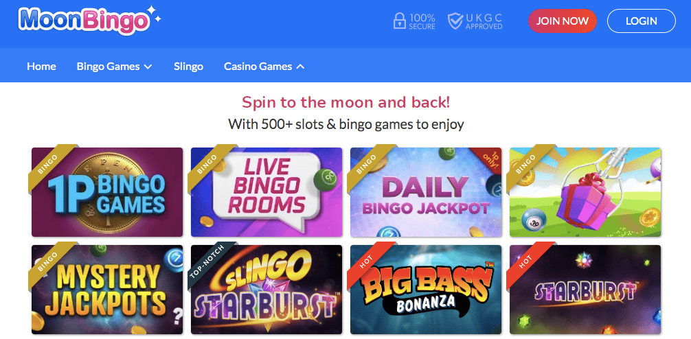 moonbingo online casino games screenshot
