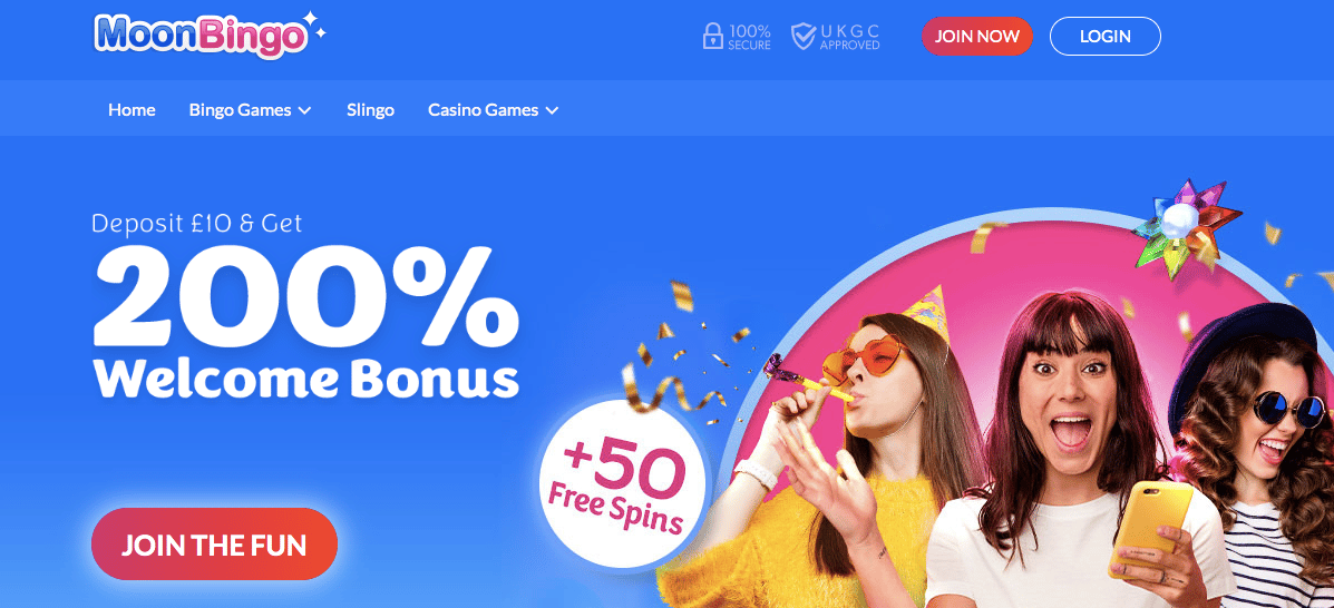 moonbingo online casino lobby screenshot