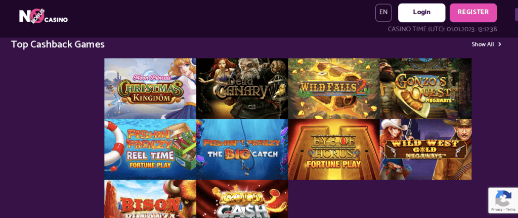 no casino online games screenshot
