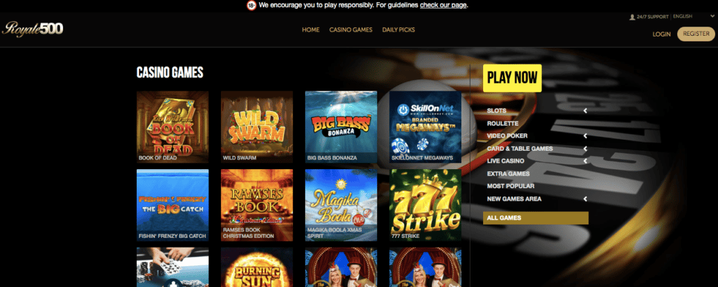 royale500 casino games screenshot