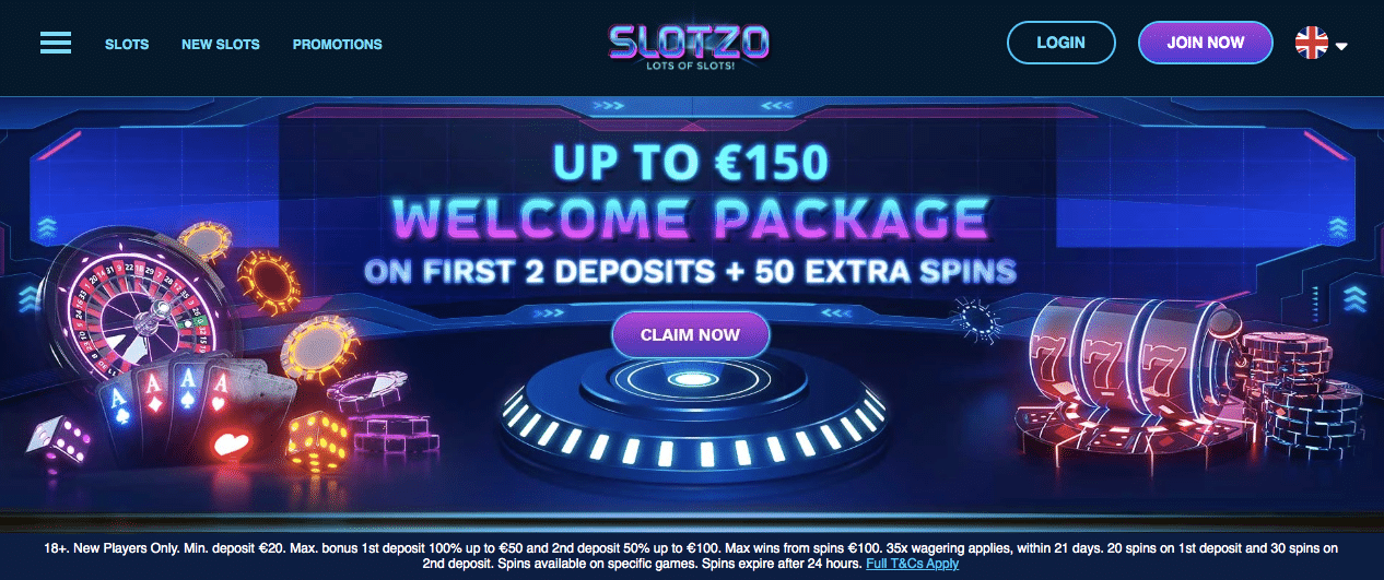 slotzo casino lobby screenshot