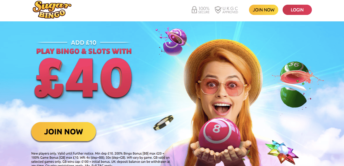 sugar bingo casino lobby screenshot
