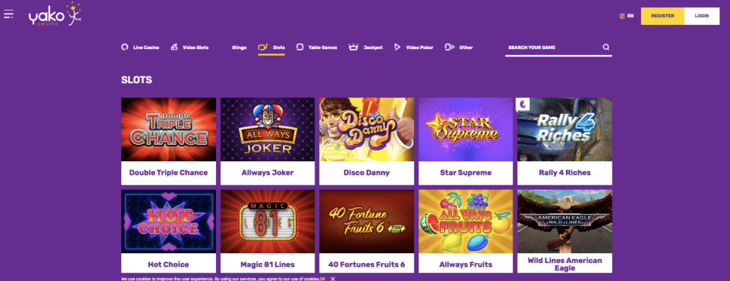 yako casino slots screenshot