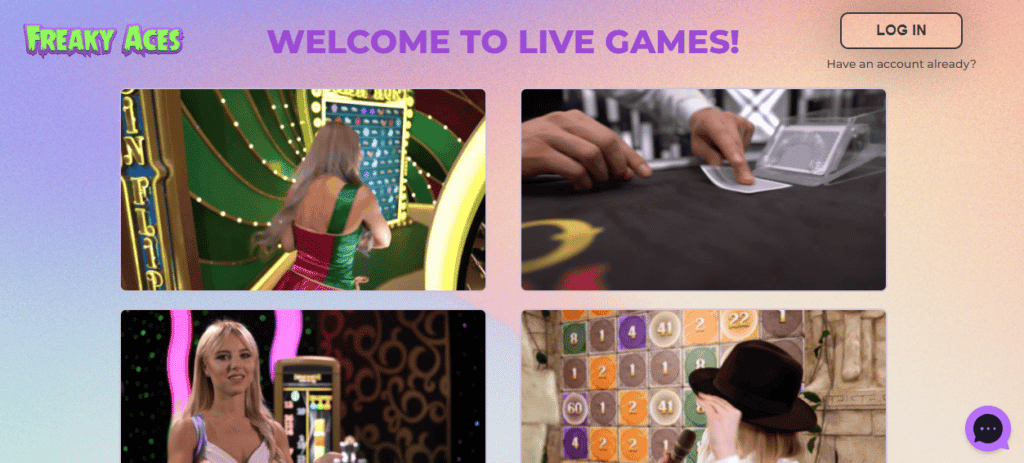 Freaky Aces Online Casino Screenshot