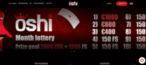 Oshi Casino Screenshot